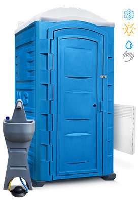 Утеплённая туалетная кабина «ВАРМ Люкс» с обогревателем.