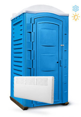Утеплённая туалетная кабина с обогревателем.